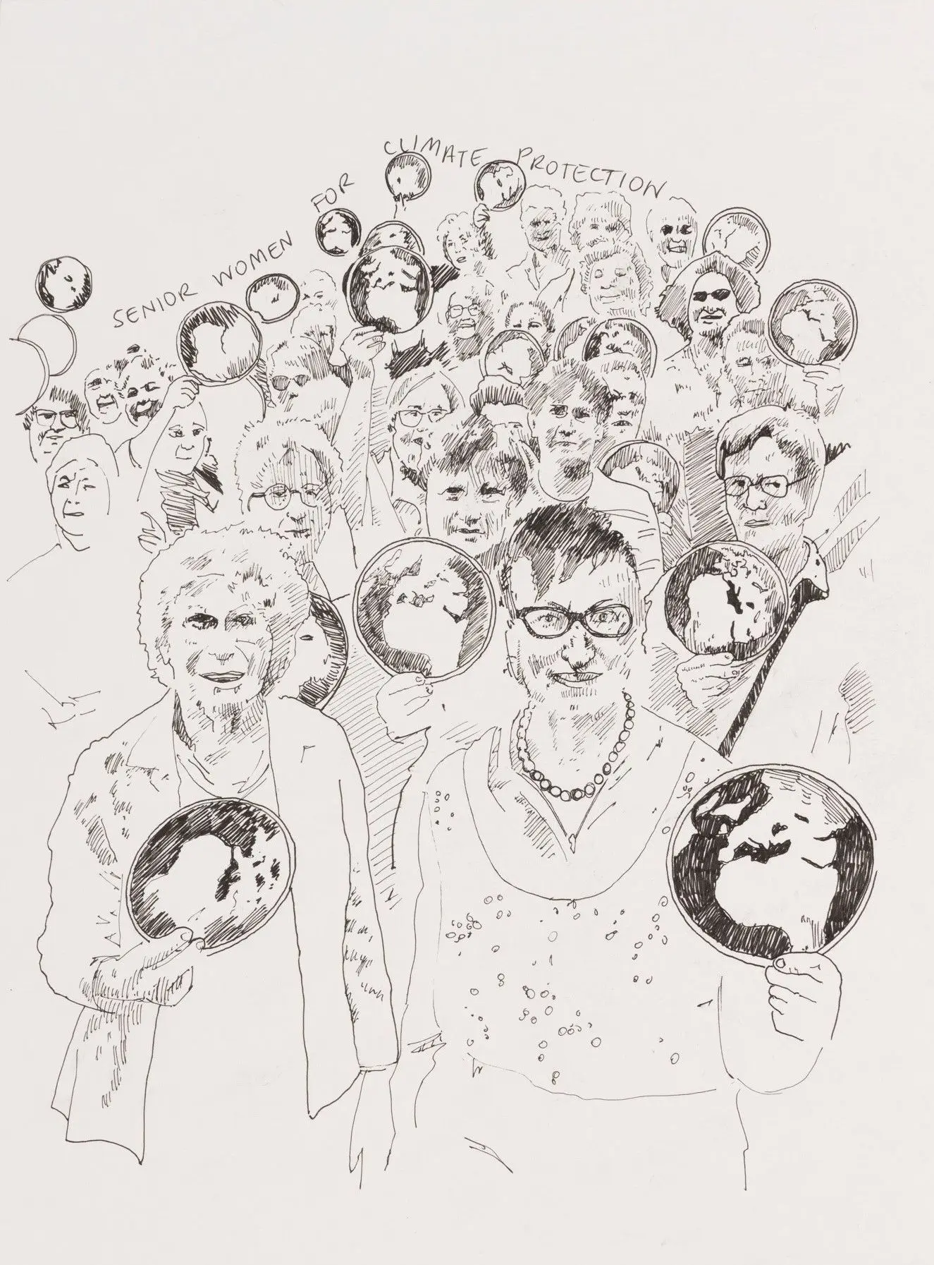 Mulheres Seniores para a Proteção do Clima, Minha linhagem feminina da luta ambiental, da série Genealogia da luta by Carolina Caycedo