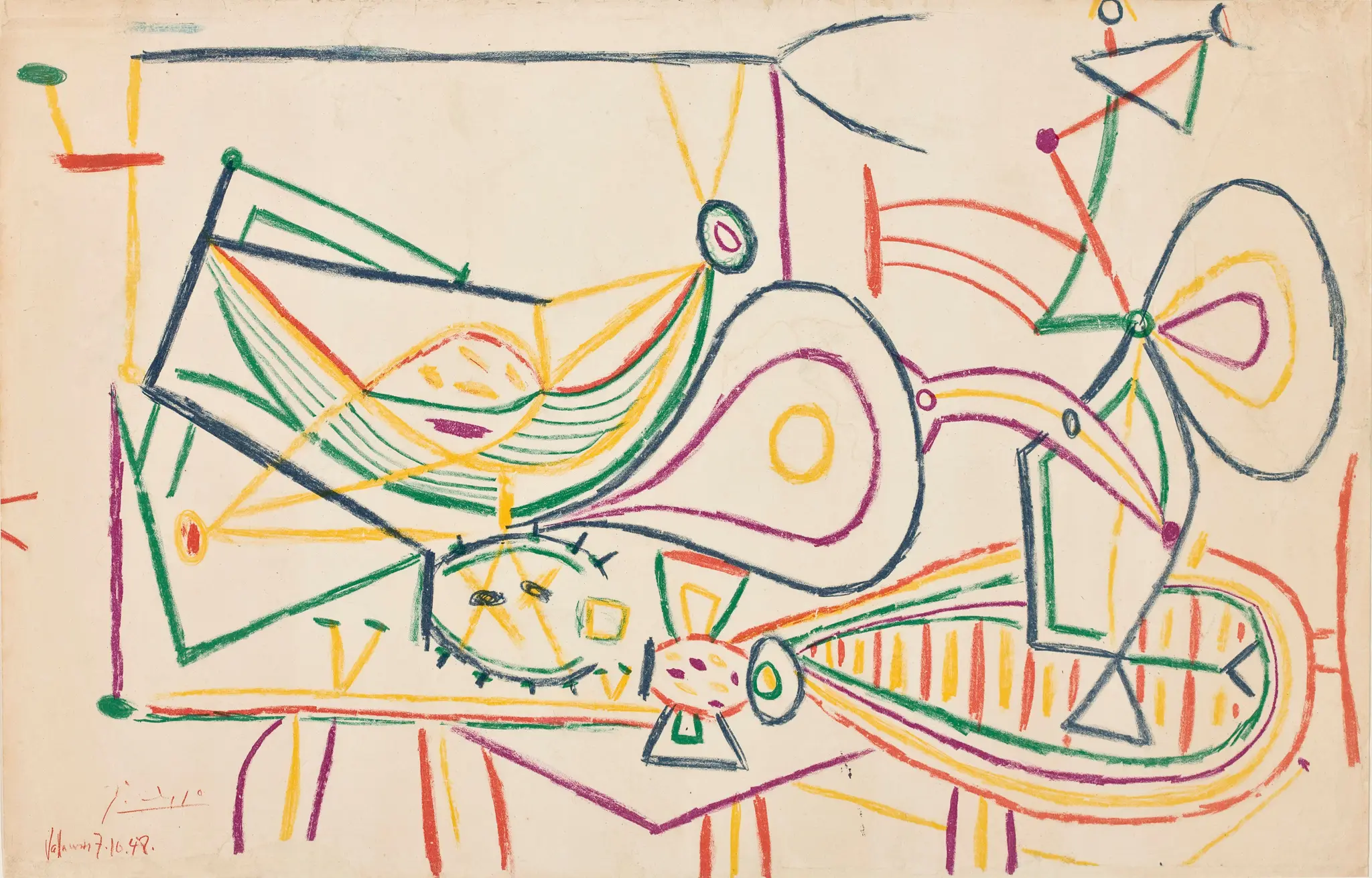 Natureza-morta com melancia e cacto by Pablo Picasso