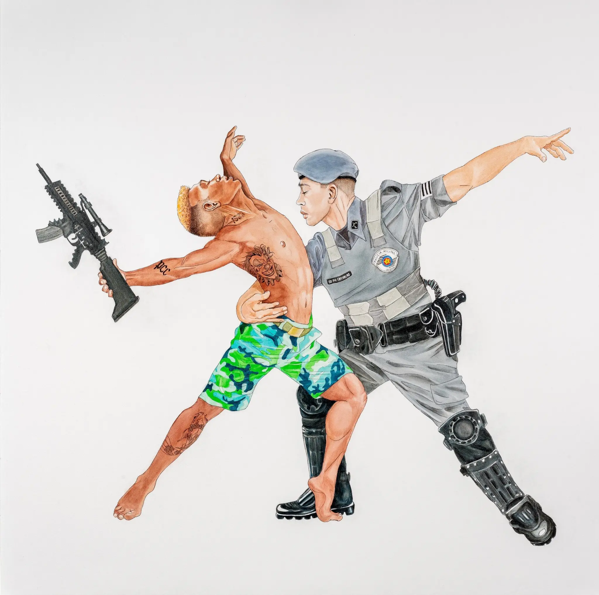 Palhaço e Soldado PM Carvalho (Don Quixote), Guerra às drogas SP by Alex Donis