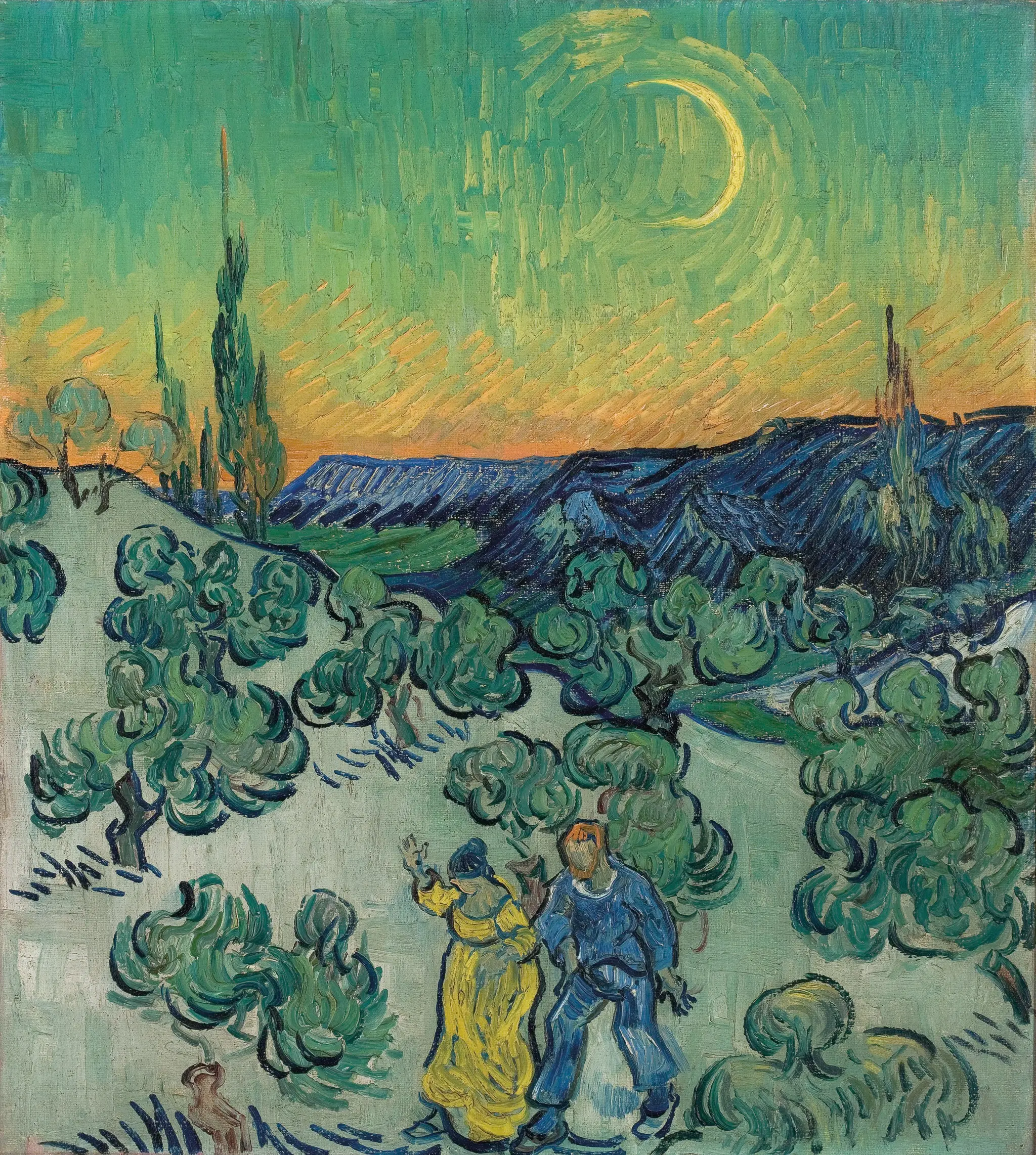 Passeio ao crepúsculo by Vincent van Gogh