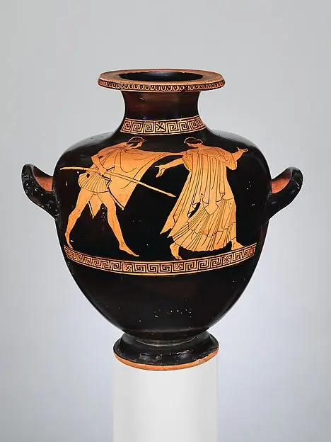 Terracotta hydria: kalpis (water jar) by Achilles Painter