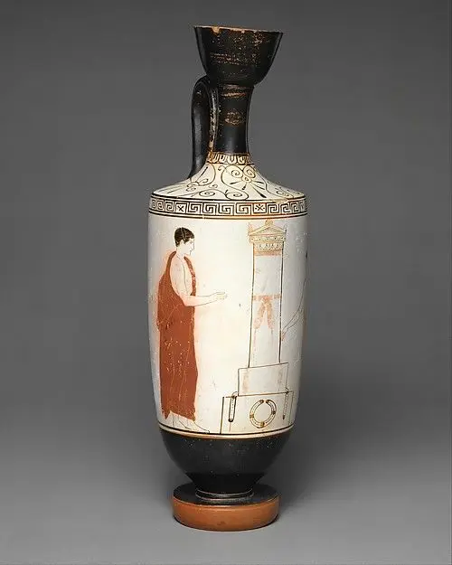 Terracotta lekythos (oil flask) by Achilles Painter