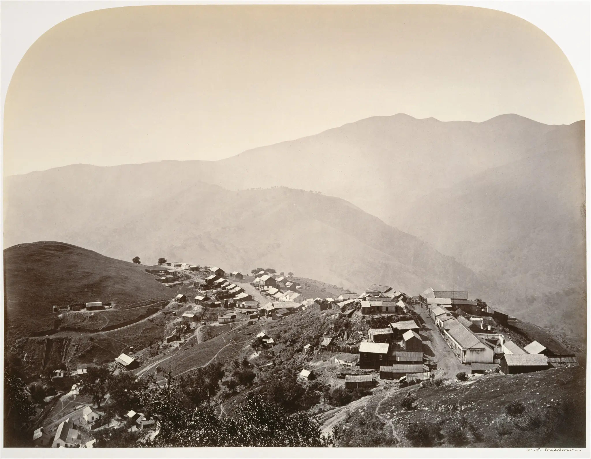 The Town on the Hill, New Almaden by Carleton E. Watkins