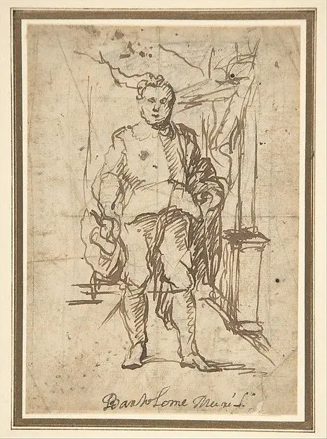 Standing Male Figure: Study for a Portrait by Bartolomé Estebán Murillo