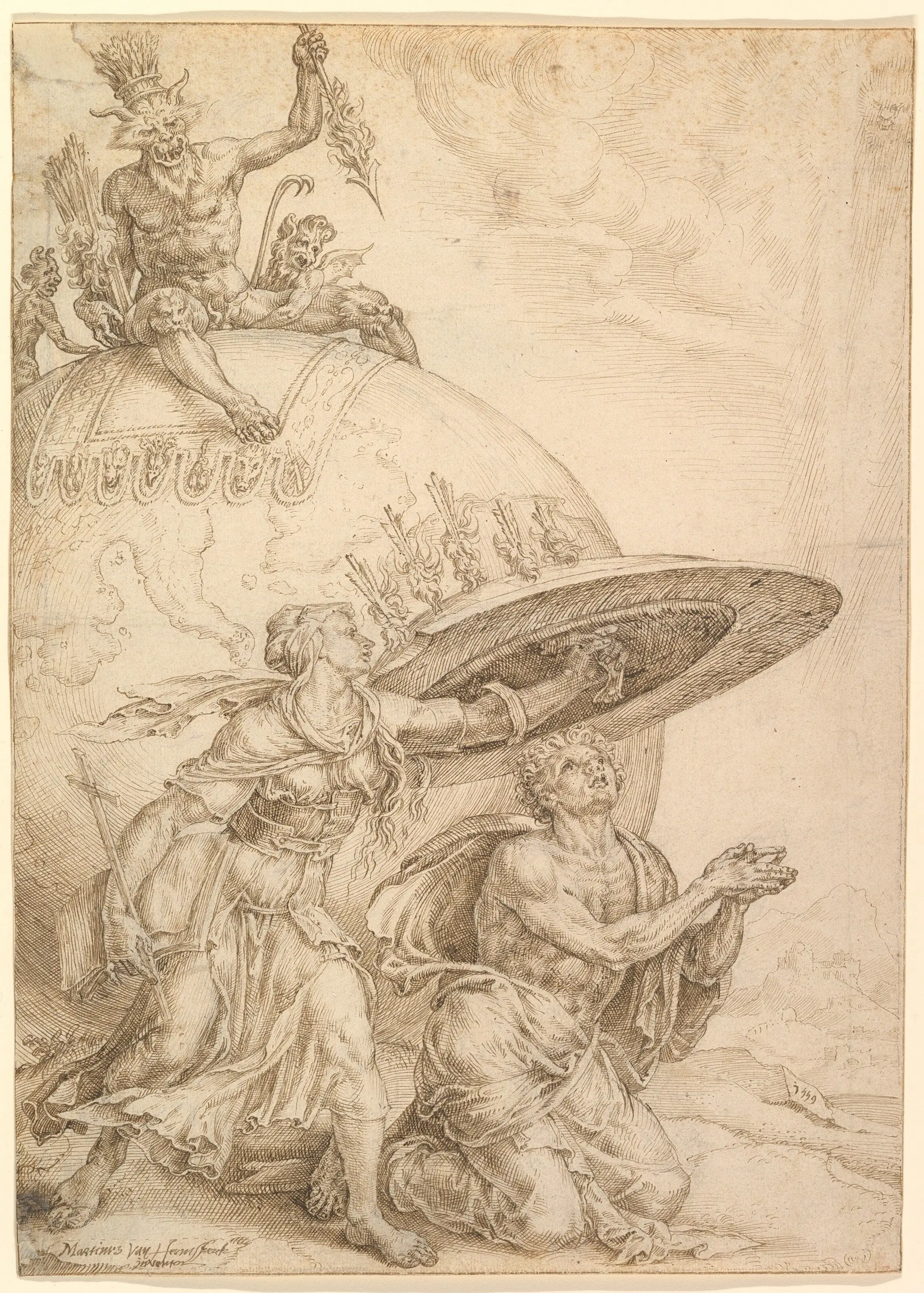 Man Protected by the Shield of Faith by Maarten van Heemskerck