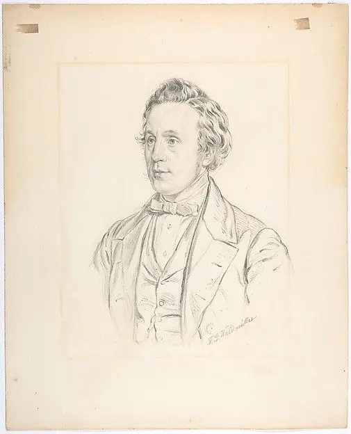 Portrait of Franz Jauner (Vienna 1832-1900 Vienna), Theater Director and Actor in Vienna by Ferdinand Georg Waldmüller