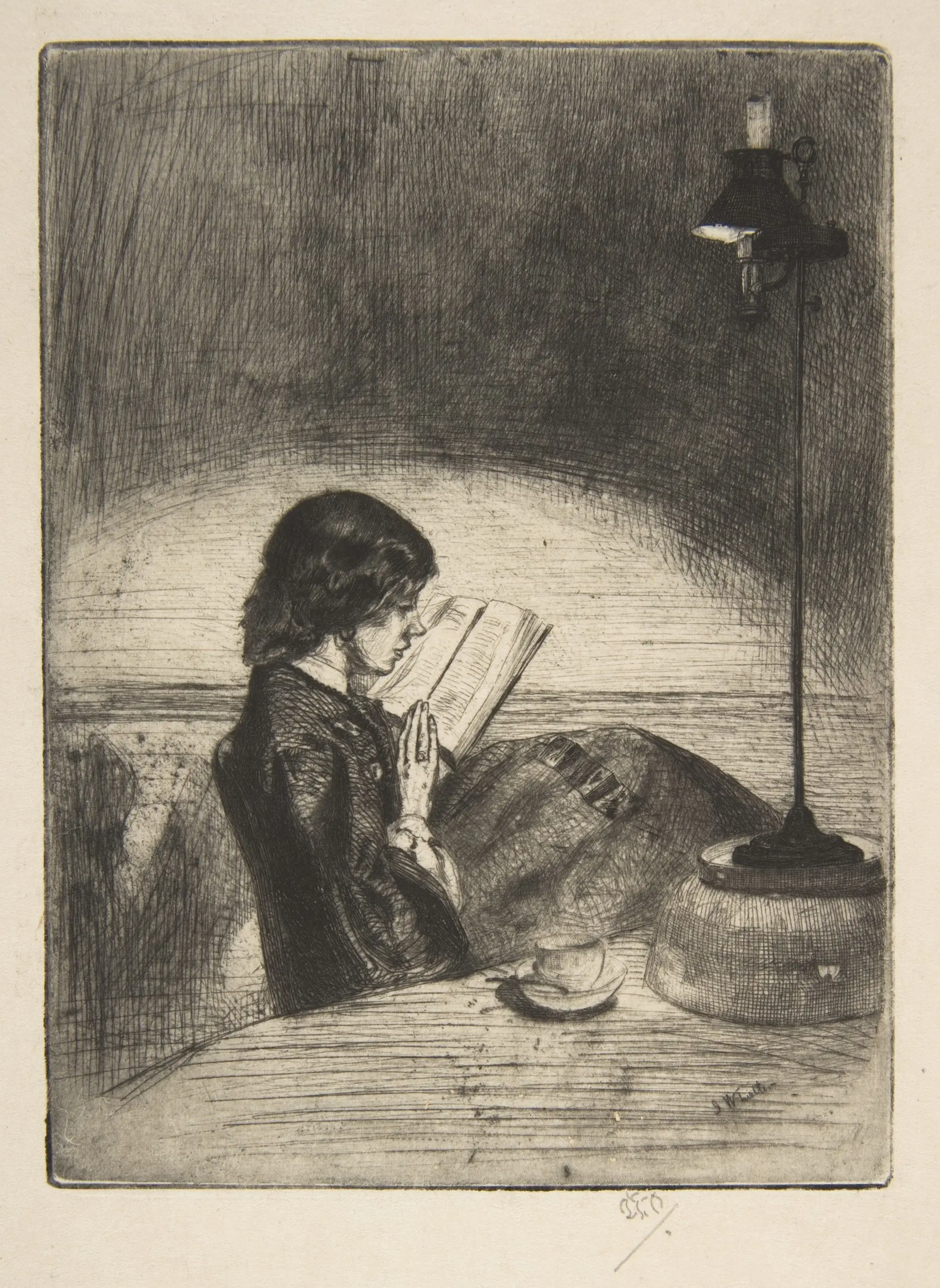 Reading by Lamplight by James McNeill Whistler