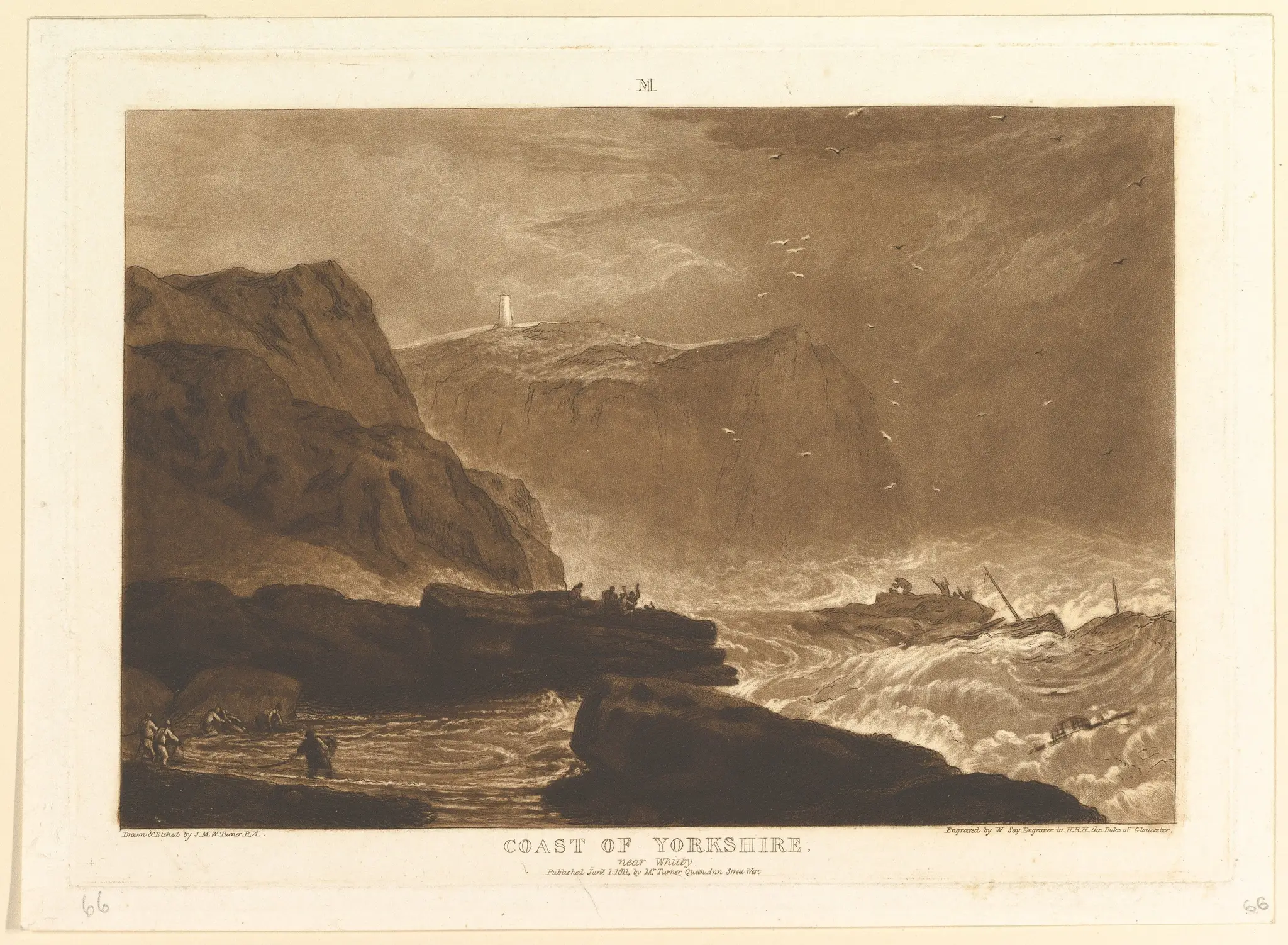 Coast of Yorkshire, Near Whitby (Liber Studiorum, part V, plate 24) by Joseph Mallord William Turner