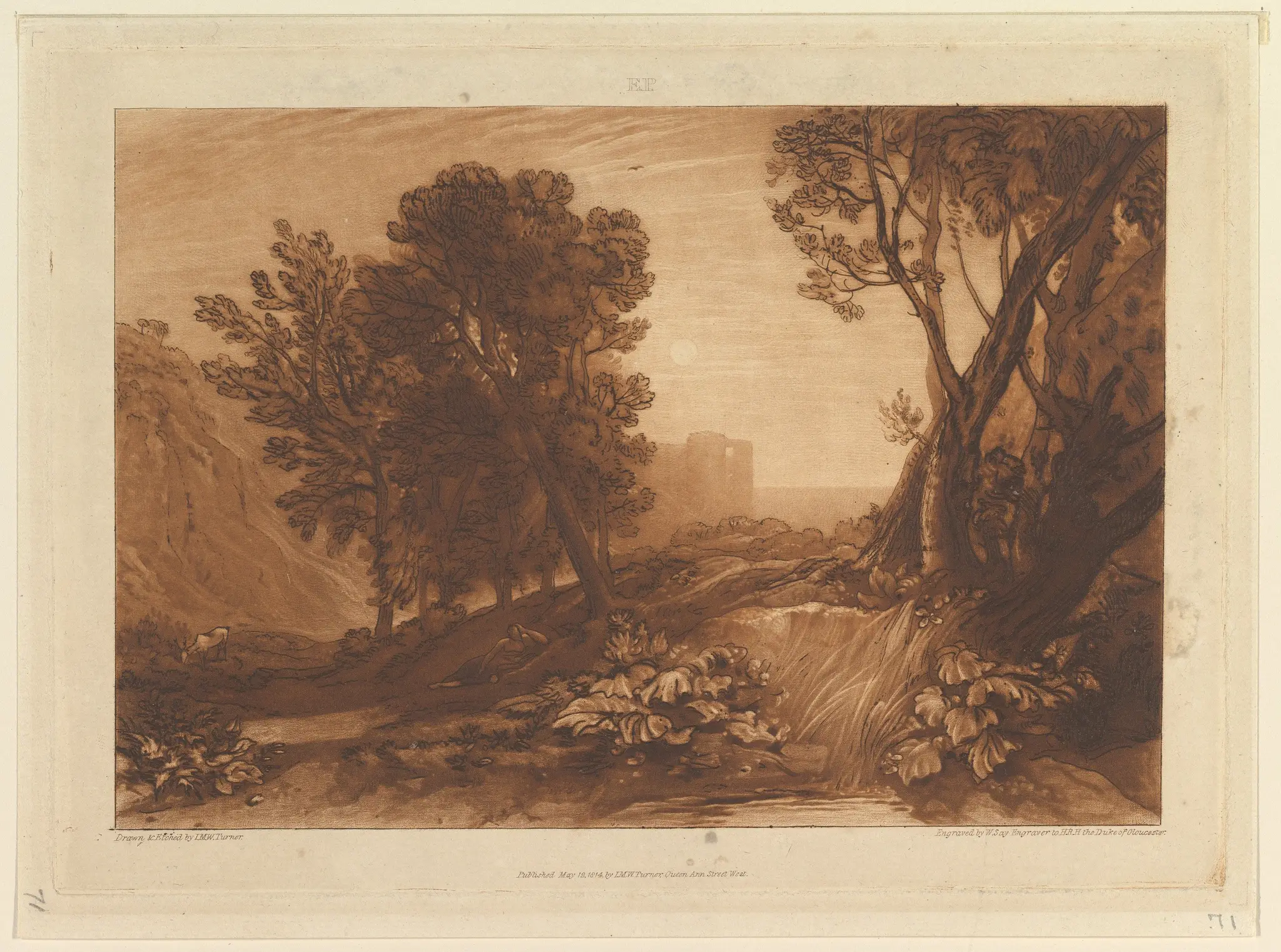 Solitude, or The Reading Magdalen (Liber Studiorum, part XI, plate 53) by Joseph Mallord William Turner