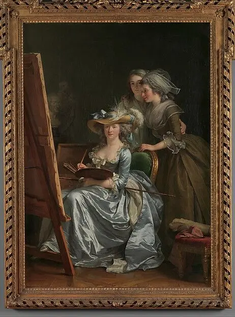 Self-Portrait with Two Pupils, Marie Gabrielle Capet (1761–1818) and Marie Marguerite Carraux de Rosemond (1765–1788) by Adélaïde Labille-Guiard