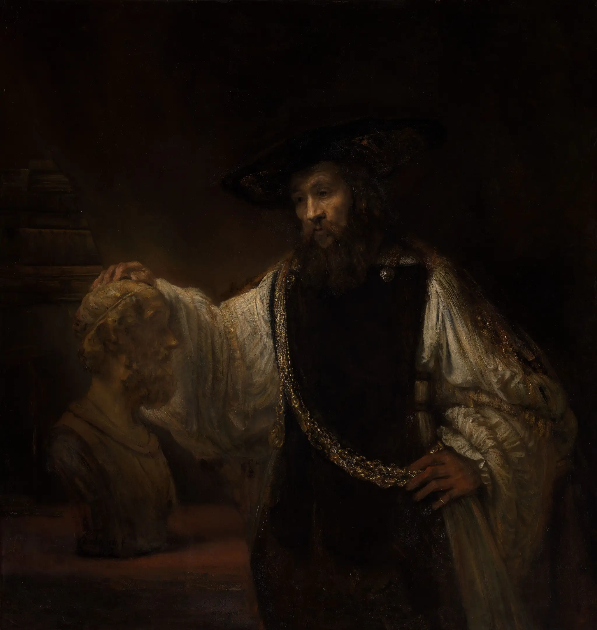 Aristotle with a Bust of Homer by Rembrandt (Rembrandt van Rijn)