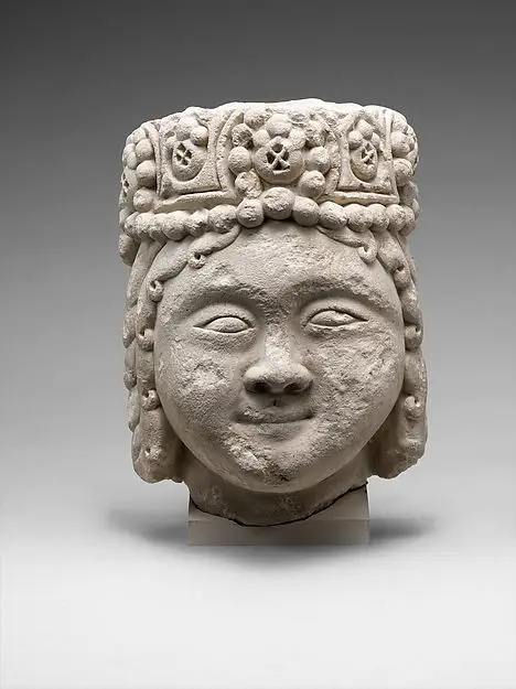 Head from a Figure with a Beaded Headdress by Unknown artist