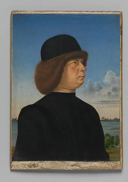 Portrait of Alvise Contarini(?); (verso) A Tethered Roebuck by Jacometto (Jacometto Veneziano)