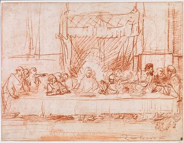 The Last Supper, after Leonardo da Vinci by Rembrandt (Rembrandt van Rijn)