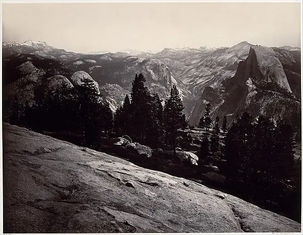 View from the Sentinel Dome, Yosemite by Carleton E. Watkins