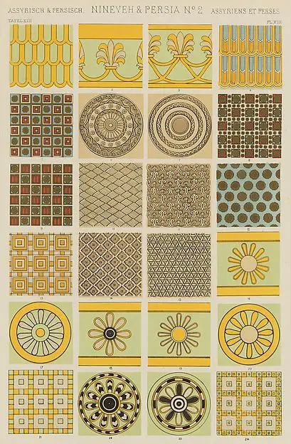 Nineveh and Persia No. 2, plate XIII from The Grammar of Ornament, 3rd edn. by Owen Jones