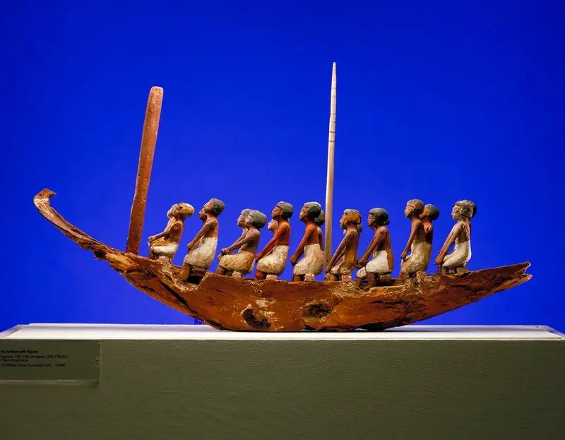 Model Boat and Figures by Egypt