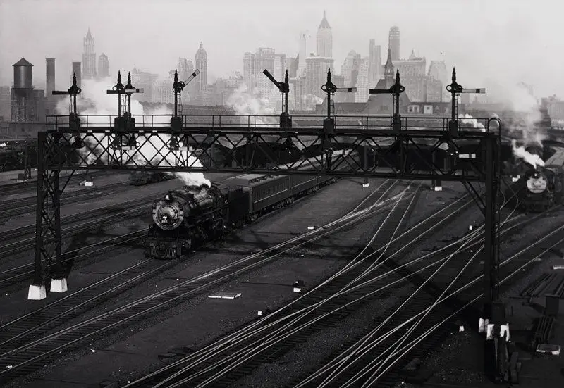 Hoboken Railroad Yards, Looking Towards Manhattan by Berenice Abbott