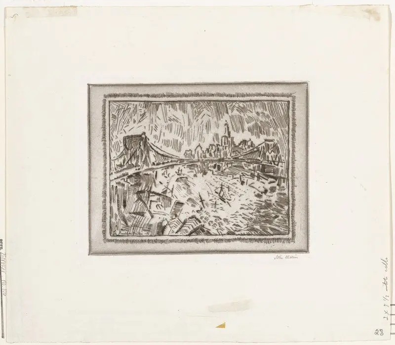 Brooklyn Bridge and Lower New York by John Marin