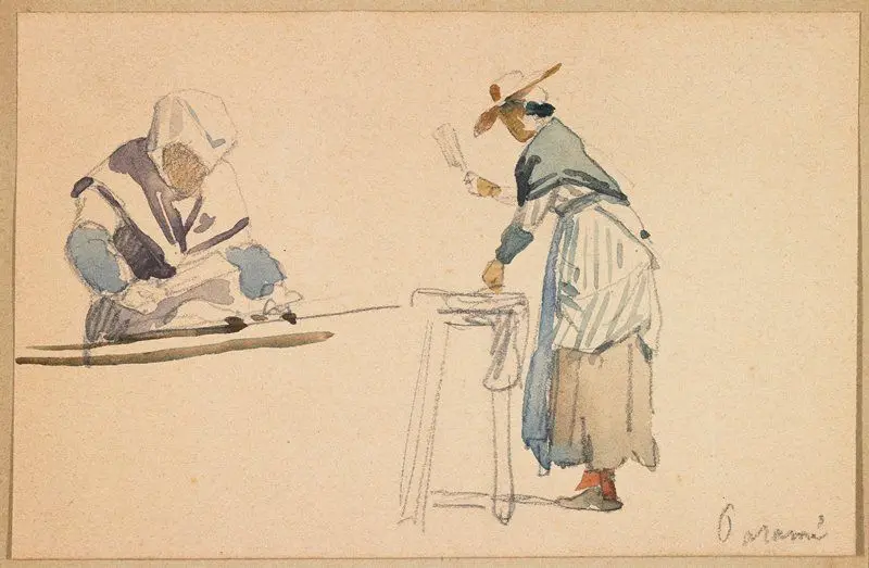 Two Washerwomen by Eugène-Louis Boudin