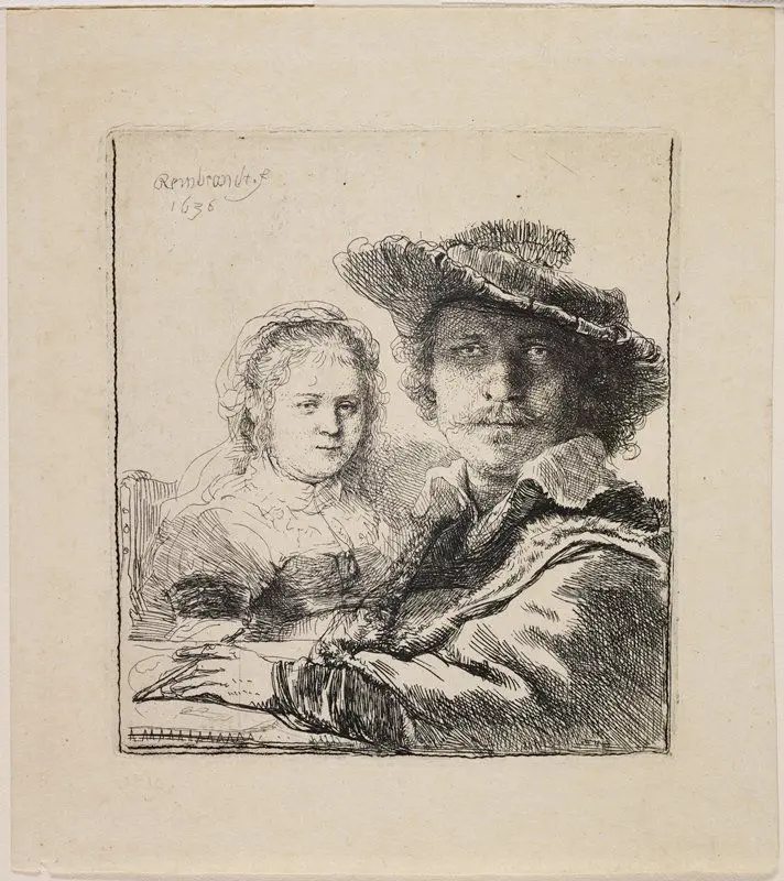 Self-Portrait with Saskia by Rembrandt van Rijn