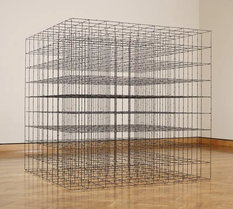 Cube (9 x 9 x 9) by Mona Hatoum