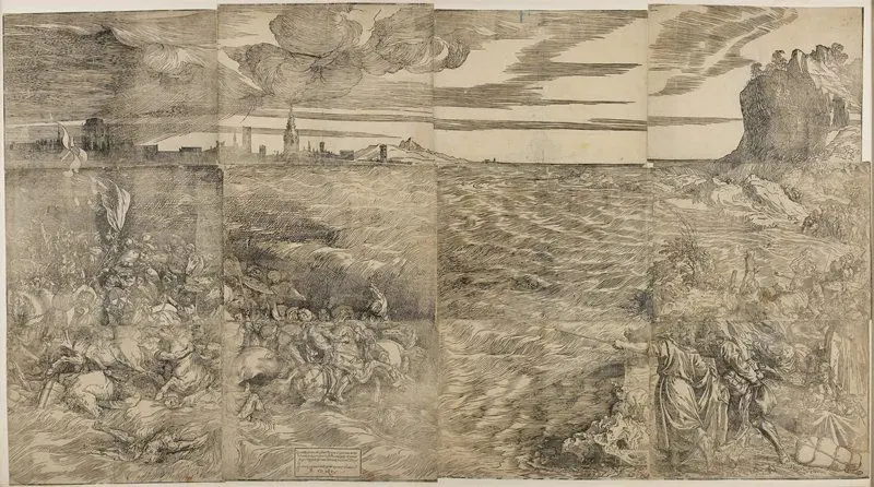 The Submersion of the Pharaoh’s Army in the Red Sea by Designer: Titian (Tiziano Vecelli)