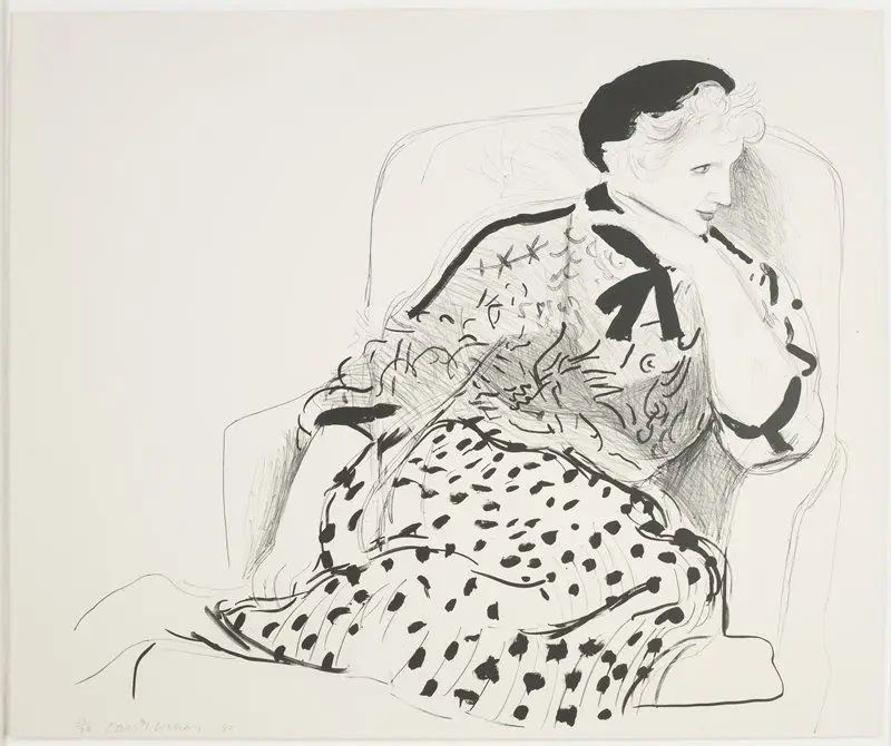 Celia in an Armchair by David Hockney