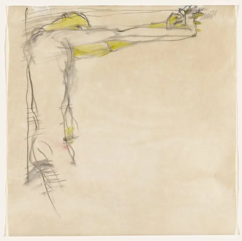 Male Figure with Outstretched Arms, Study for the Beethoven Frieze by Gustav Klimt