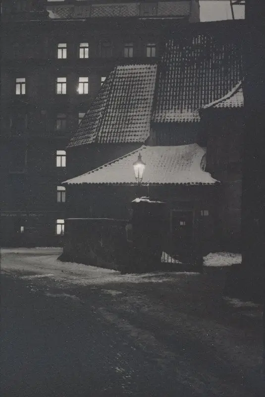 Untitled [night street scene] by Josef Sudek