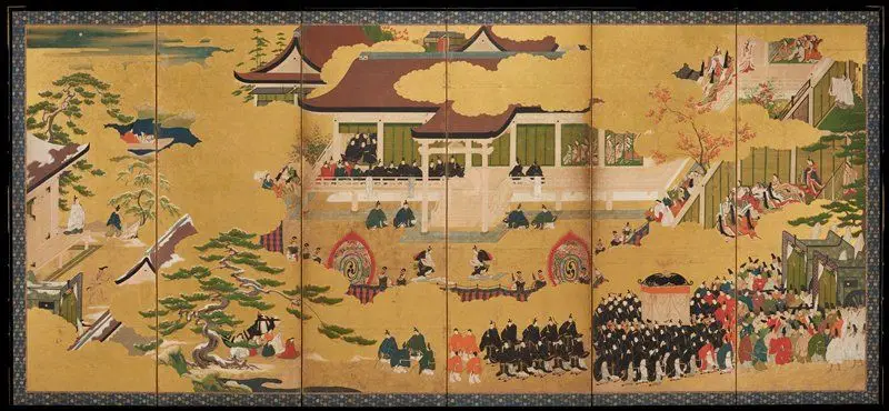 Autumn and Winter [left of the pair Scenes from the Tale of Genji in the Four Seasons] by Japan