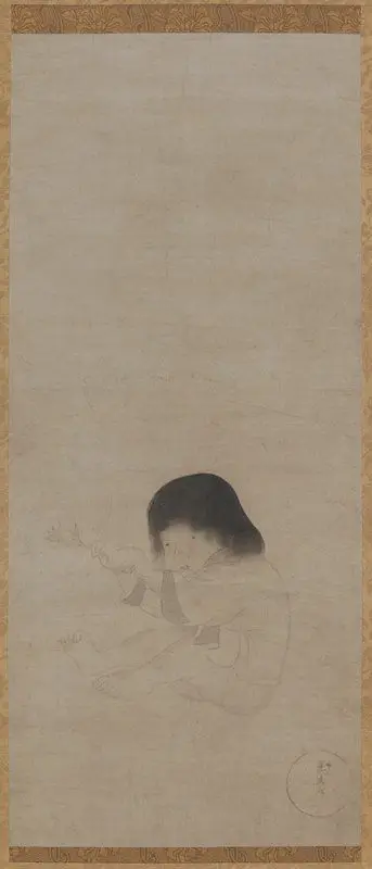 Child Playing with a Blossoming Branch by Tawaraya Sōtatsu