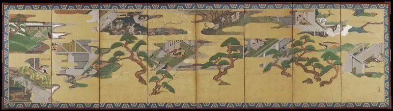 Nine Scenes from the Tale of Genji by Tawaraya Sōtatsu
