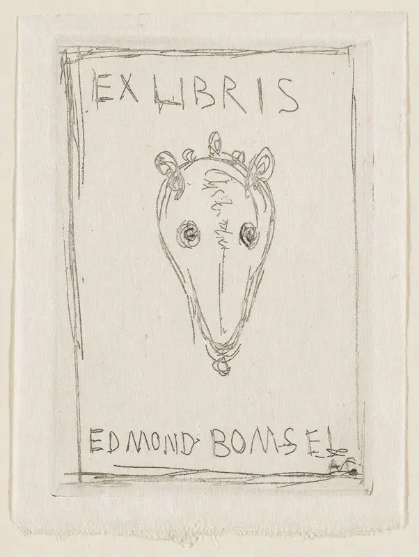 Ex Libris for Edmond Bomsel by Alberto Giacometti