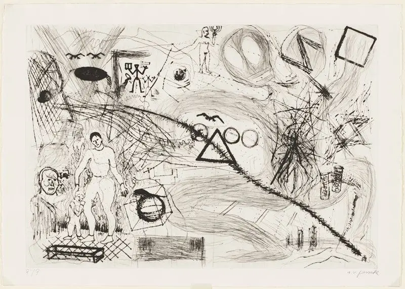 Thoughts in a Kibbutz, from Expedition to the Holyland by A. R. Penck (Ralf Winkler)