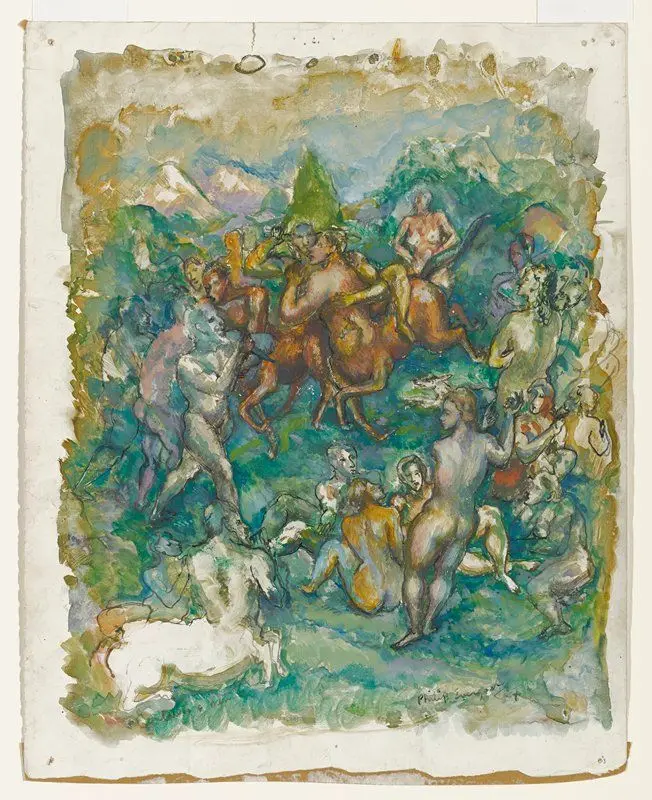 Satyrs and Fauns - Bacchanale by Philip Evergood