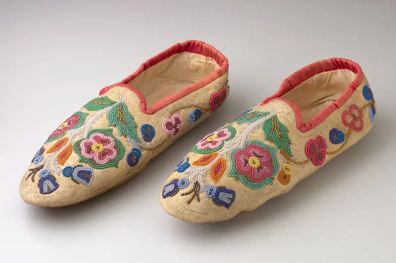 Moccasins by Anishinaabe (Ojibwe) artist