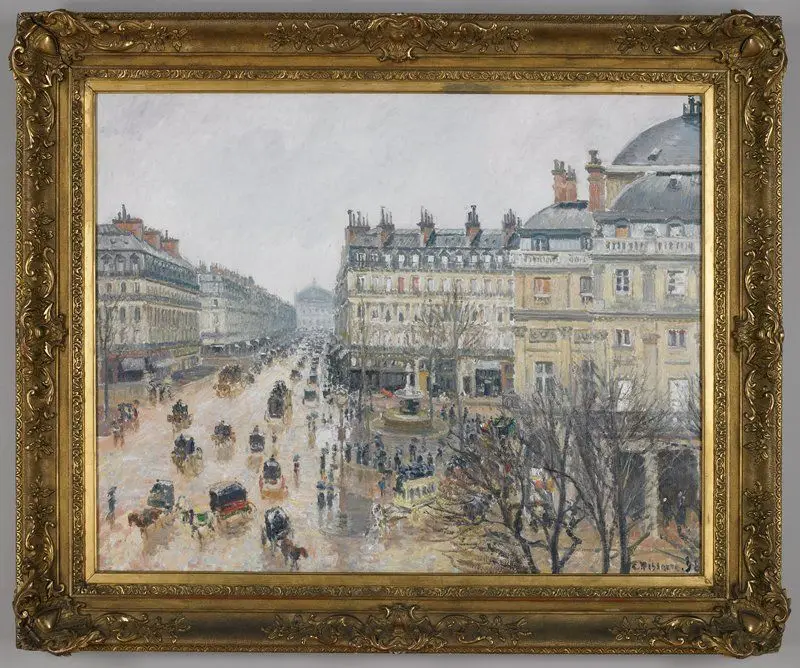 Place du Théâtre Français, Paris: Rain by Camille Pissarro