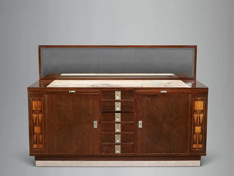 Dining room sideboard by Designer: In the style of Koloman Moser