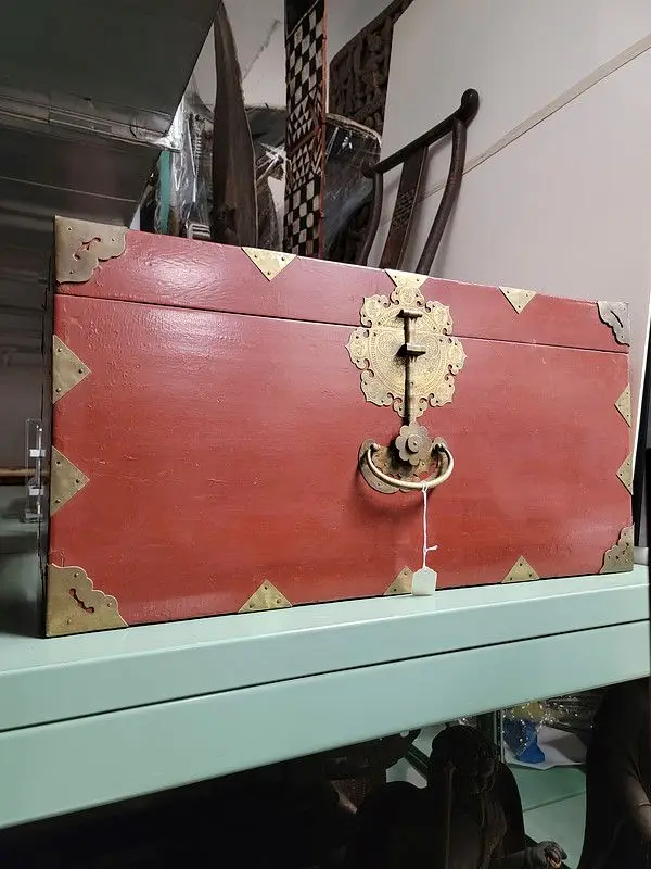 Red lacquer box by Korea