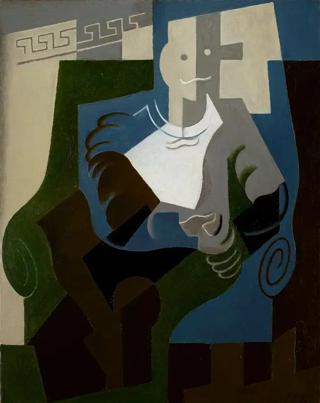 Seated Harlequin by Juan Gris