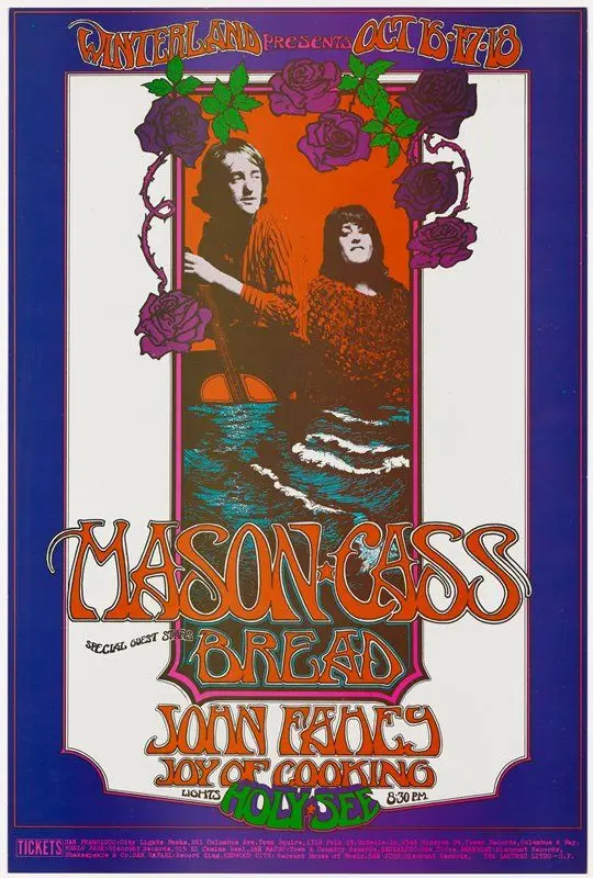 Mason-Cass, Bread, John Fahey, Joy of Cooking, Winterland, October 16-18 by Randy Tuten