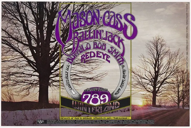 Mason-Cass, Ballin' Jack, Buffalo Bob Smith and the Howdy Doody Gang, Redeye, January 7-9, Winterland by Randy Tuten