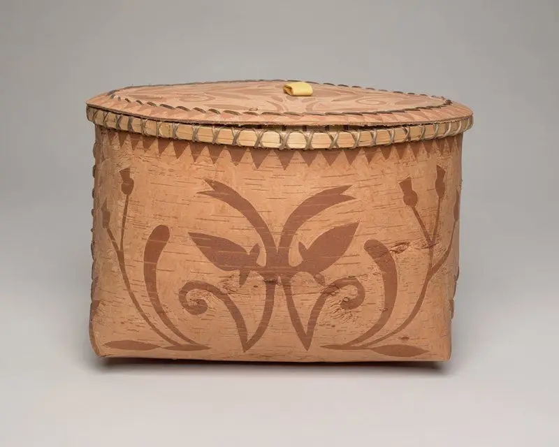 Basket by Anishinaabe (Ojibwe) artist