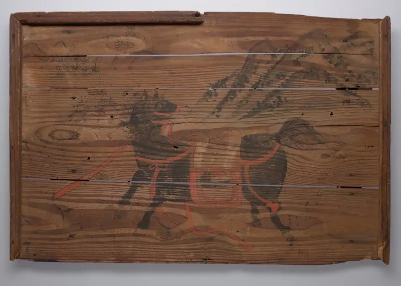 Votive plaque with painting of a sacred horse by Japan