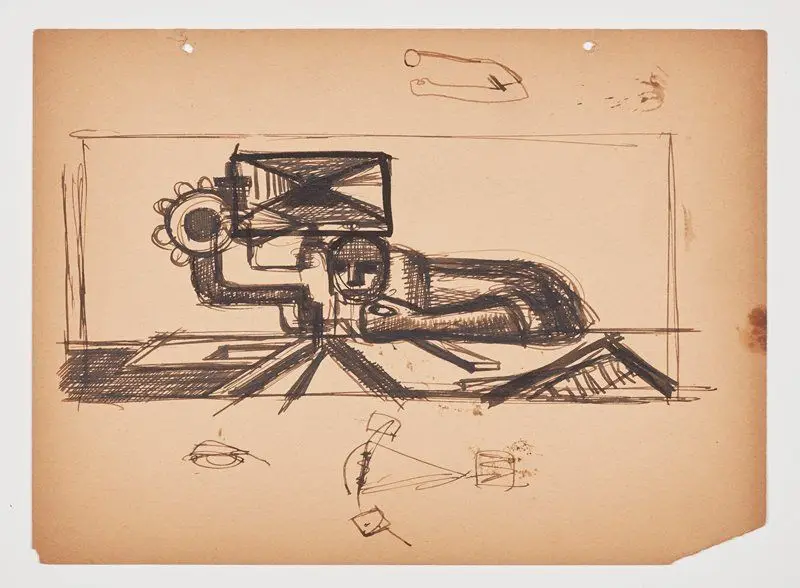 Man and Machine (Painting Study) [recto and verso] by Theodore Roszak