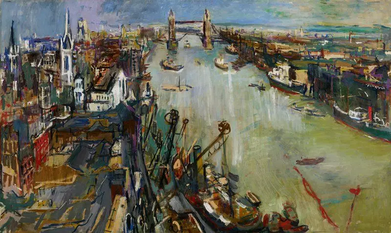 Tower Bridge, London by Oskar Kokoschka