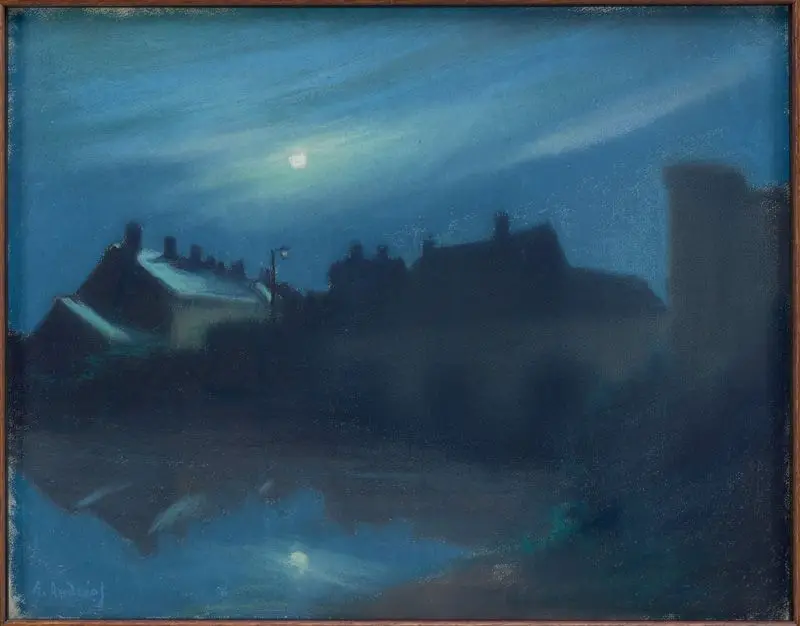 Houses in the Moonlight (Maisons au clair de lune) by Ernest-André Andreas