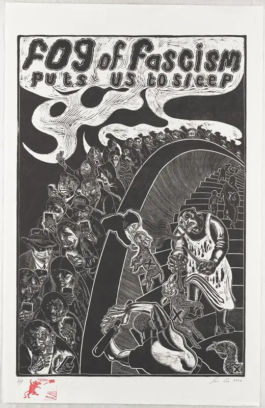 Fog of Fascism Puts Us to Sleep by Sue Coe