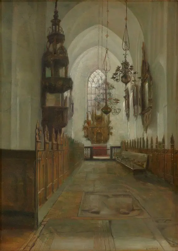 Interior of the Church of Saint Nicholas, Køge, Denmark by Carl Holsøe